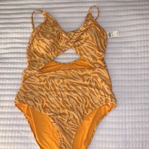Aerie orange animal print swimsuit